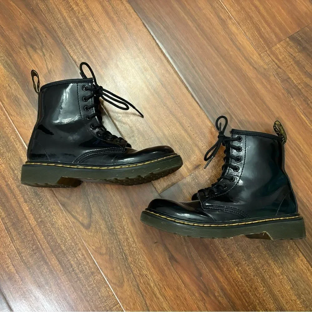 Dr. Martens Black shiny combat boots